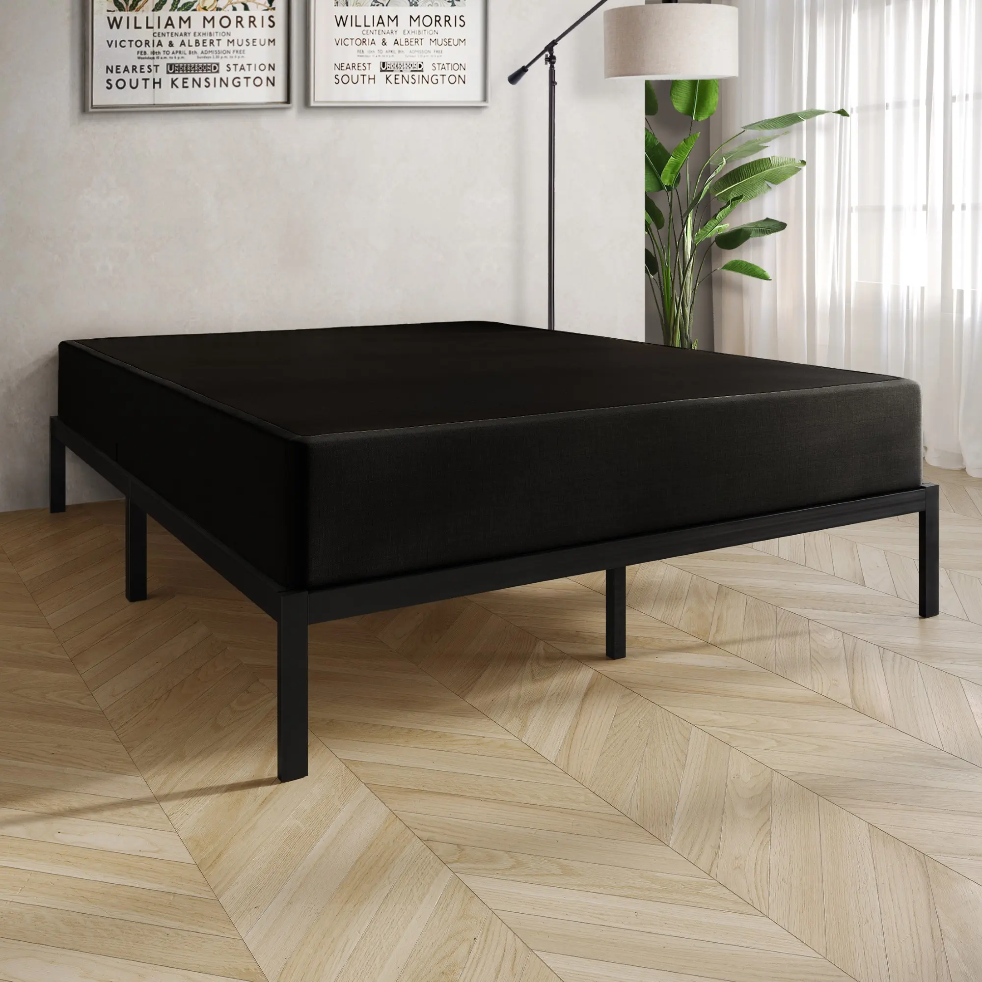 Lino Upholstered Metal Box Spring – Reinforced Steel Frame, Noise-Free Design, Long-Lasting Support