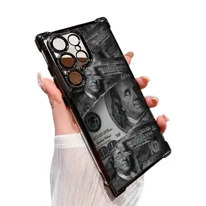 Black And White Banknote Pattern, Compatible with Samsung Mobile Phone Case S24/S24 Plus/S24 Ultra/S24 Fe/Samsung S23/Samsung S23+/Samsung S23 Ultra Series - Fashionable And Creative Design New Mobile Phone Case Cover Cellphone
