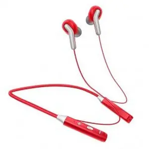 Kik_Neck Hanging Stereo Bluetooth Wireless Sport Earphones Neck band for Universal Cell Phone And Bluetooth Device (Red)