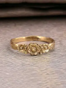 Dainty Vintage Boho  Flower Leaf Ring for Women Elegant Ring Unique Golden Band Ring Birthday Party Jewelry Mother's Day Anniversary Christmas Gifts Boho Style Rings