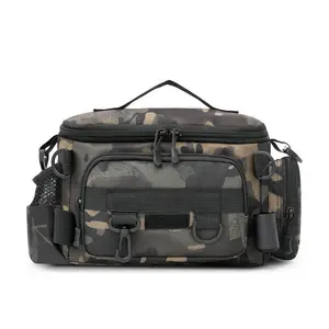 Fishing Bag, Camouflage Pattern Fishing Gear Bag, Multi-functional Waterproof Zipper Fishing Bag, Outdoor Sports Bag for Men & Women