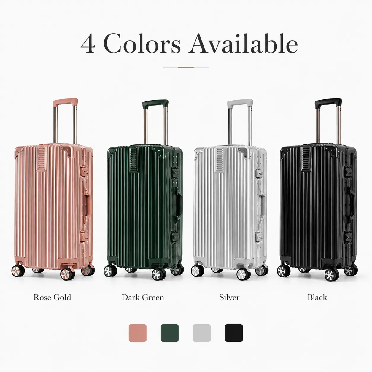 Aluminum Frame Zipperless Hardside Shell Spinner Luggage with TSA Lock, Multi-Size 20/26/29 Inch Carry-On & Checked Bags, Ideal for School Travel, 30-Day Hassle-Free Returns, 26 Inch sohochic, Buckle, Lightweight & Impact-Resistant Abs+Pc Shell