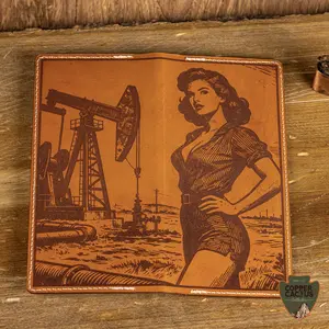 Tally Book Cover | Pin-Up Woman with Pump Jack
