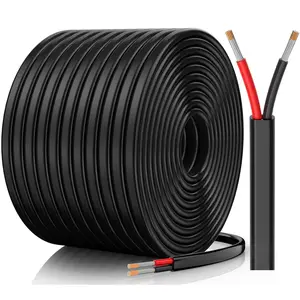 14 Gauge Wire, 14 AWG 2 Conductor Electrical Wire, Flexible/-Free Tinned Copper/Stranded PVC 14/2 Cord for Automotive, Marine, LED Strips, Solar, RV, Lighting (100FT)