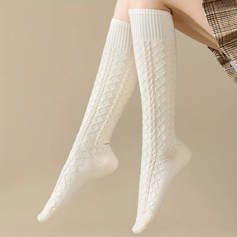 20242 Pairs Women's Thermal Fleece Over-the-Knee (OTK) Winter Stockings - Thin Warm Tights with Multi-Color Options (Black, Grey, Beige,) Uniforms, Skirts & Casual Wear - Hand Wash Only2025