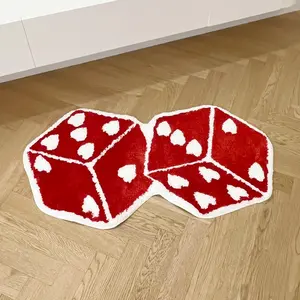 Dice Pattern Tufted, 1 Count Non-slip Soft Floor Mat, Decorative Carpet for Home Living Room Bedroom Study Room, Decorative Rugs, Decorative Area Rug