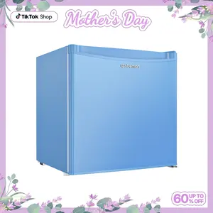 Upstreman mini fridges 1.7 Cu Ft with Freezer FR17 Adjustable Thermostat Energy Saving Low Noise Single Door Compact Refrigerator for Dorm Office Can Bedroom blue fridge mini  brands Small pantry drink fridge skincare fridge Portable tiktokshopspringglowu
