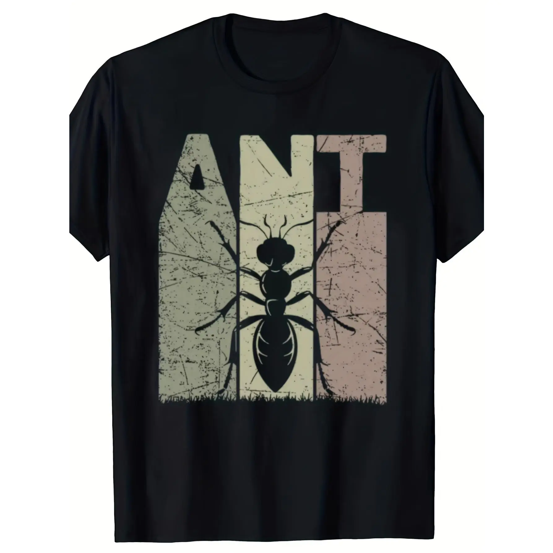 [100% Cotton] 100% Cotton Men'S Vintage Entomology T-Shirt |   Oversized Black Retro Ant Keeper Design With Ant Colony Print & Ant Lettering, Loose Fit Tee For Insect Lovers, Entomologists, Casual Wear, All-Season Graphic Graphic Tees