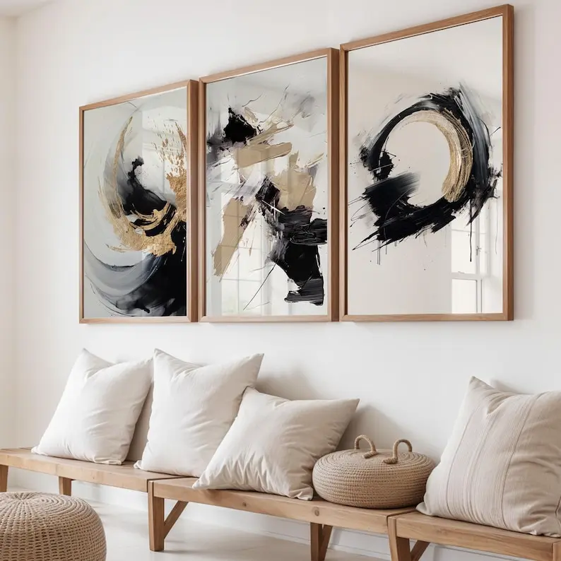 Printing set of 3 wall arts poster, Set of 3 Prints, Bestseller wall art trendy set of 3, Abstracted poster, Artful living room poster