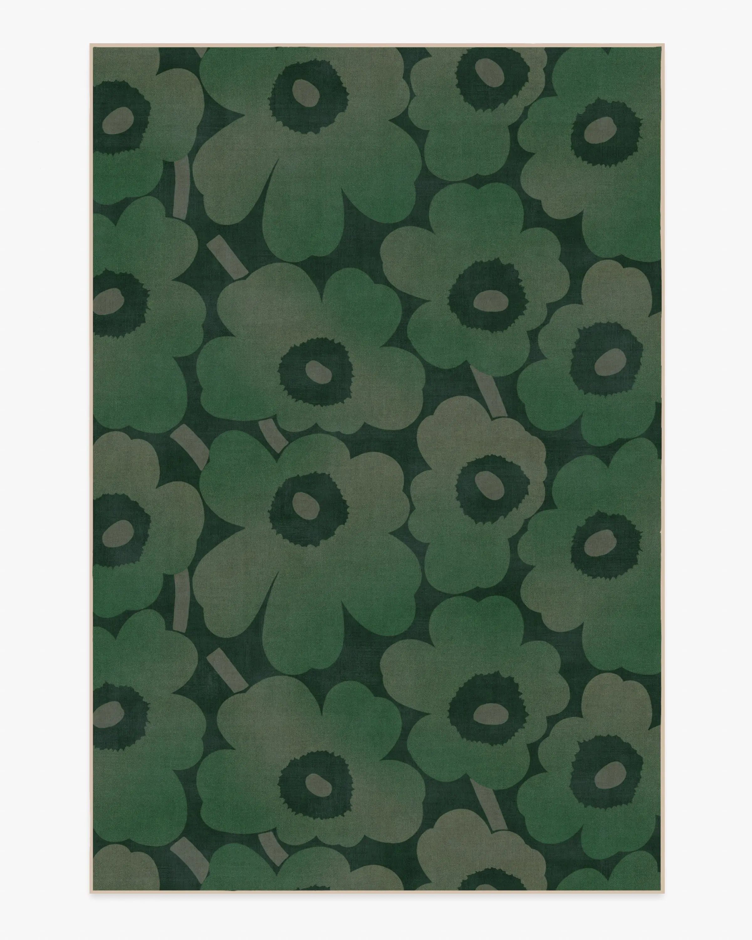 Unikko Green Flatwoven Rug by Marimekko