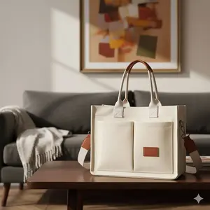 Women's versatile tote bag, stylish large-capacity canvas bag with multiple pockets and adjustable shoulder strap, perfect for work, school, and daily commuting, a must-have for travel. Thanksgiving, Christmas, and New Year gift.