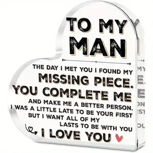Acrylic Sign Desk Decor Romantic Gifts for Him Husband Boyfriend I Love You Gifts for Him Fiance Groom Anniversary Birthday Christmas Engagement Wedding Valentine Plaque for Home Decor