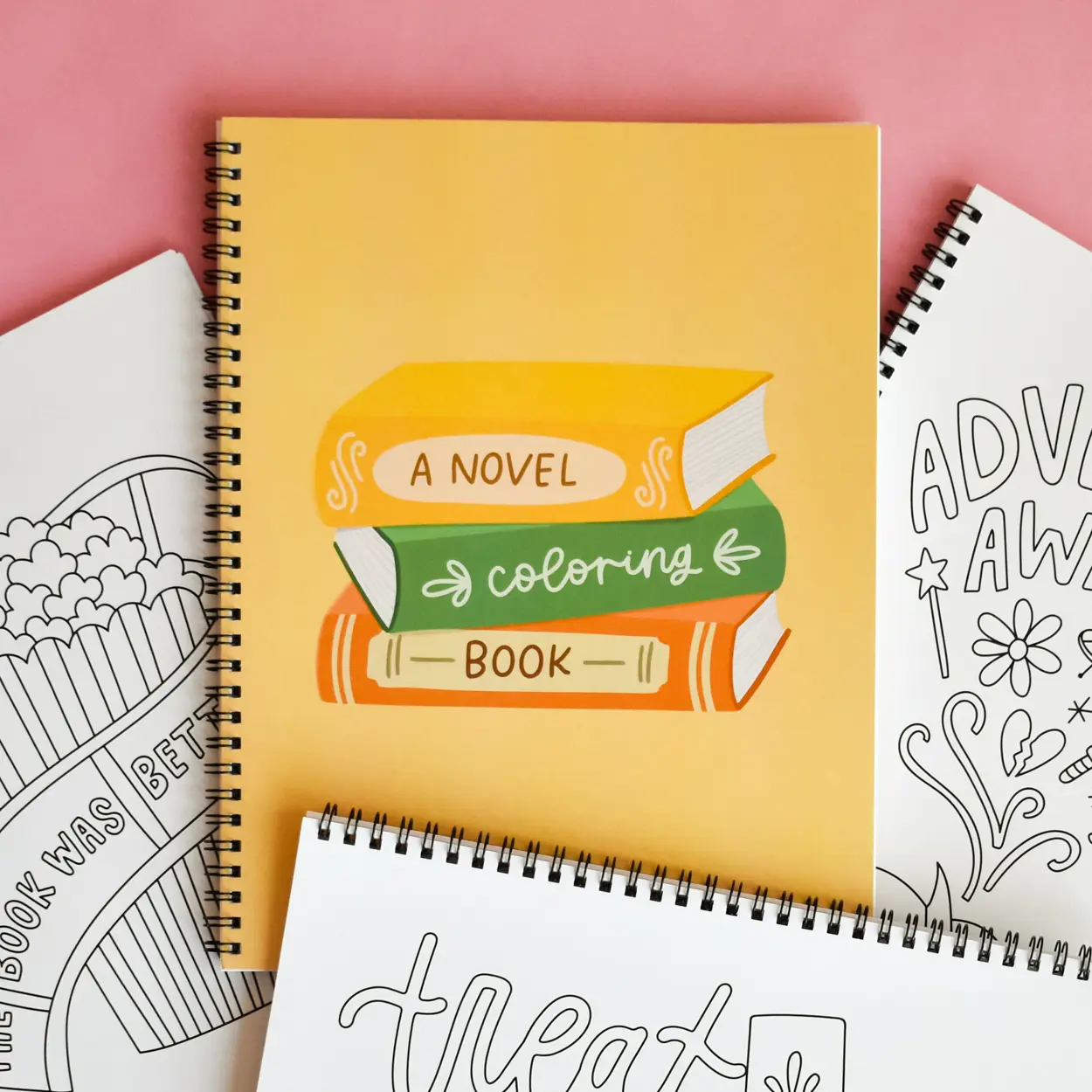 Novel Coloring Book - Bookish Coloring Book For Adults and Teens - Unique Book Lover Gifts - Cute Coloring Pages Self Care Gift For Her - Mental Health - Right- or Left-Handed - 8.5x11 in