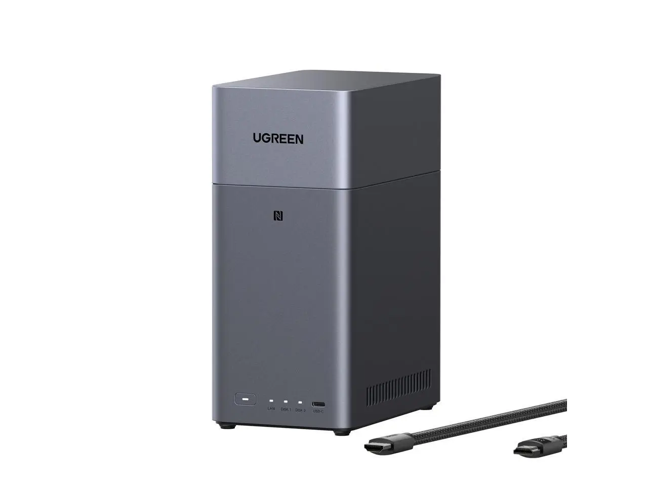 DH2300 UGREEN NASync DH2300 Storage Hub with HDMI Cable 2-bay, Rockchip RK3576 8-Core CPU, 4GB LPDDR4X, 1GB