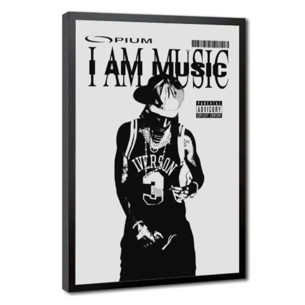 "I Am Music" Album Cover Art Poster — Stylish Trap Music Wall Art Canvas Print — Street Aesthetic Decor — A Gift for Hip-Hop Fans Urban Wall Art Modern