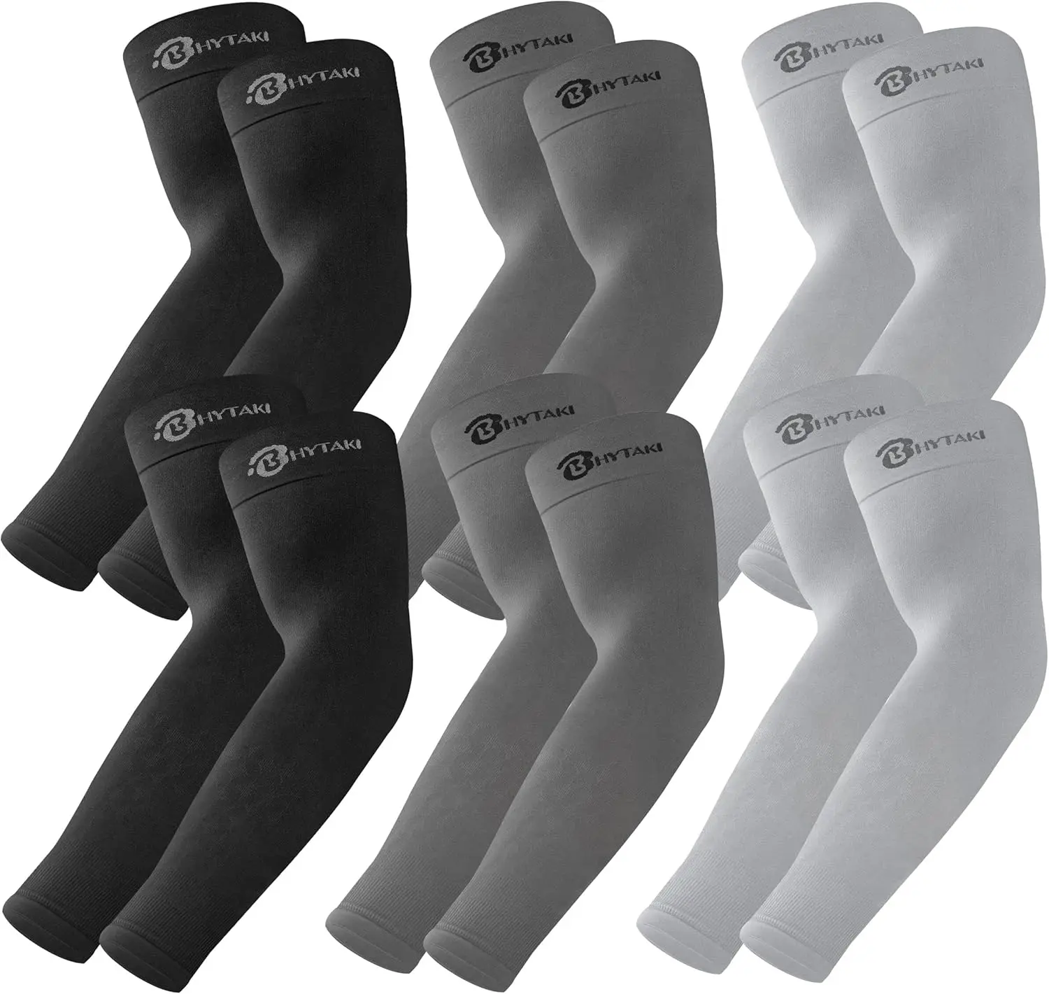 Unisex 6-Pair Cooling Arm Sleeves with Contrast Lace, UPF 50+ UV Protection, Breathable Compression Polyester Blend, Large Elastic Fit, Sports Protective Arm Covers with Beads, Anti-Ultraviolet Ingredients