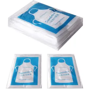 25PCS Clear Polyethylene Waterproof Disposable Aprons For Cooking, Serving, Painting or Dish-Washing Kitchen Aprons