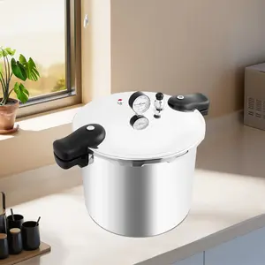 Aluminum Pressure Cooker 23 Quart Thickened Explosion Proof for Camping Stove Fast Cooking with Safety Valve and Gauge
