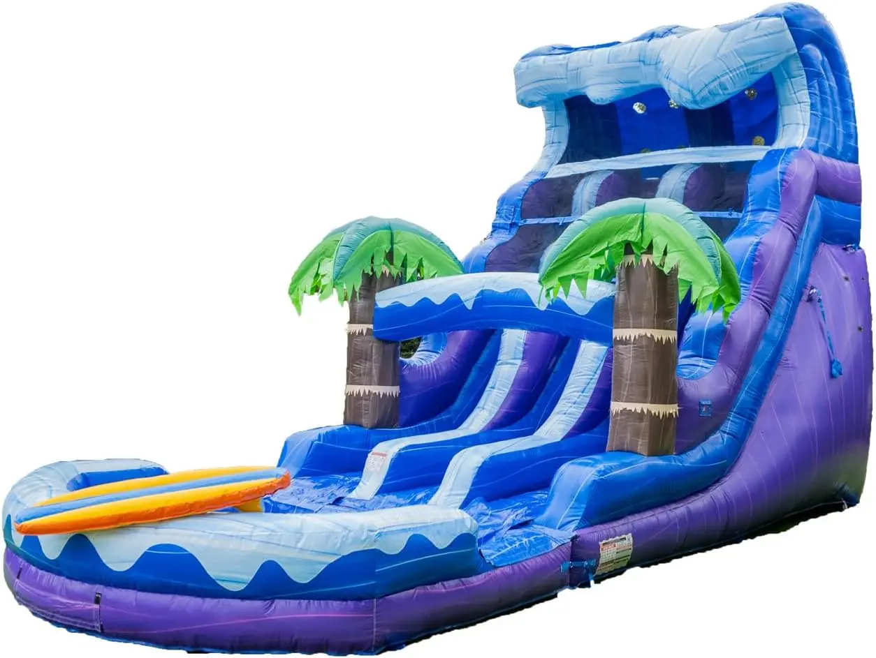 KYTCFI 17ft Surf Beach Rental Grade 15oz Inflatable Dual Slide wih Pool