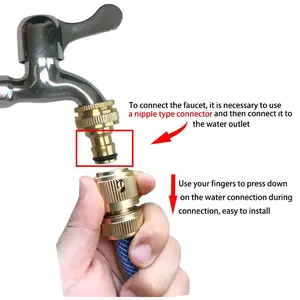 1/2 inch to 3/4 inch quick connector, 2-in-1 faucet connector, copper material, faucet adapter, washing machine quick connector, 1/2 "and 3/4" dual-purpose nipple connector, garden hose pipe accessory