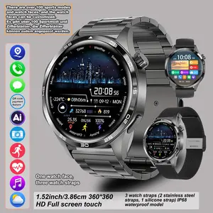 Men's and women's smart watch, Health smartwatch, HD AMOLED touch screen, compatible with Android & iOS, AI voice assistant, Bluetooth call answering, heart rate monitoring, fitness tracker, over 100 sports modes, multiple watch straps, couples' watch