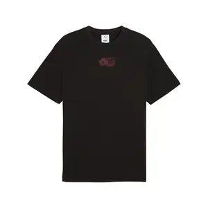 PUMA Mens X Sonic The Hedgehog Relaxed Graphic Crew Neck Short Sleeve Casual Tops Casual - Black