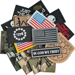20 Pieces Tactical Patches with Hook and Loop, Embroidered Military Morale Patch for Backpack, Vest, Hat, Clothes