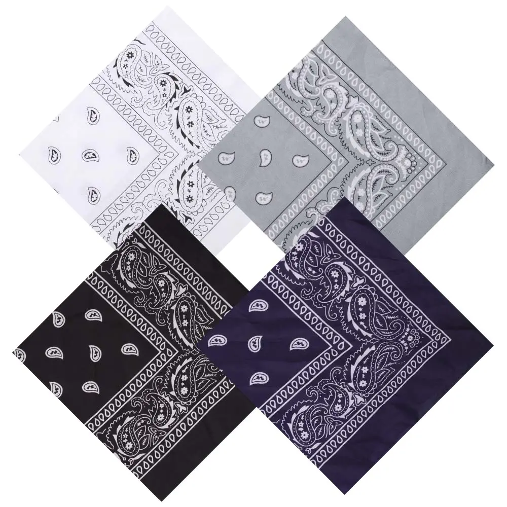 4 Packs 21.26" x 21.26" Large Bandanas for Men & Women, Multi-Purpose Bandana Headbands, Square Head Scarf Handkerchief, Neck Scarf, Face Mask, Wristband, Handbag Decoration