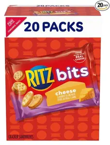 RITZ Bits Cheese Sandwich Crackers, 20 Snack Packs bundled by Schoolhouse Snacks