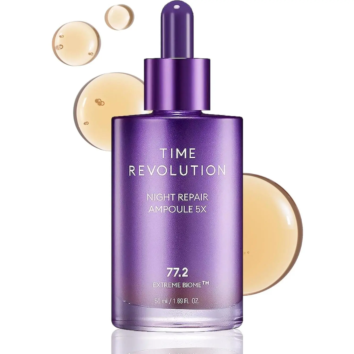 MISSHA Time Revolution Night Repair Face Serum Ampoule (5th Gen) - Overnight Probiotic Skincare for Revitalization and Radiance, 1.69 Fl Oz