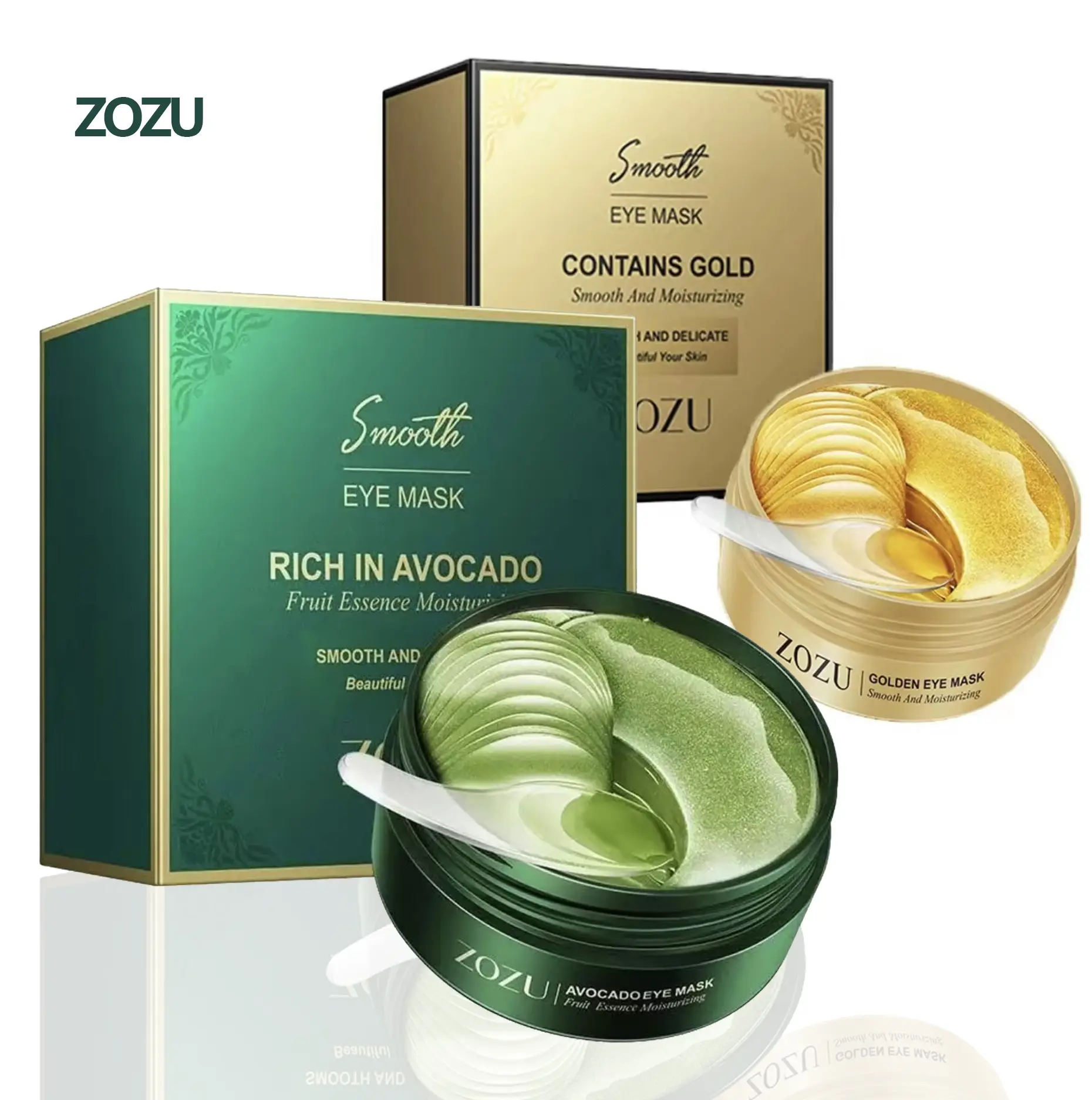 Avocado & Gold Eye Mask – Use Avocado Eye Mask During The Day And Gold Eye Mask At Night – Natural Moisturizing Eye Mask, Reduces Puffiness, Soothing Dry Skin, Eye Care Product For Daily Use