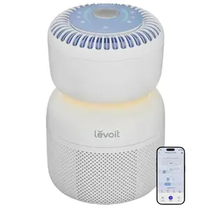 LEVOIT Sprout Air Purifier for Baby with White Noise and Blue-Light-Free Night Light in Home Bedroom, HEPA Filter 5 Air Quality Monitor, Smart WiFi