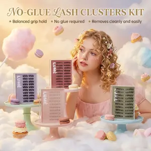 Lumé No-glue Lash Clusters kit 4 Styles Easy Removal Natural Lightweight 24+ Secure Hold Eyelashes Clusters for Flawless Makeup Eyelashes Extensions - Cosmetic