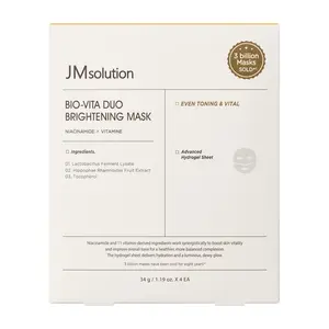 JMsolution Bio-Vita Duo Brightening Mask | Melting Hydrogel Sheet | Niacinamide & 11 Vitamins | Overnight Radiant Glow | 4 Sheets (1.19 oz x 4)