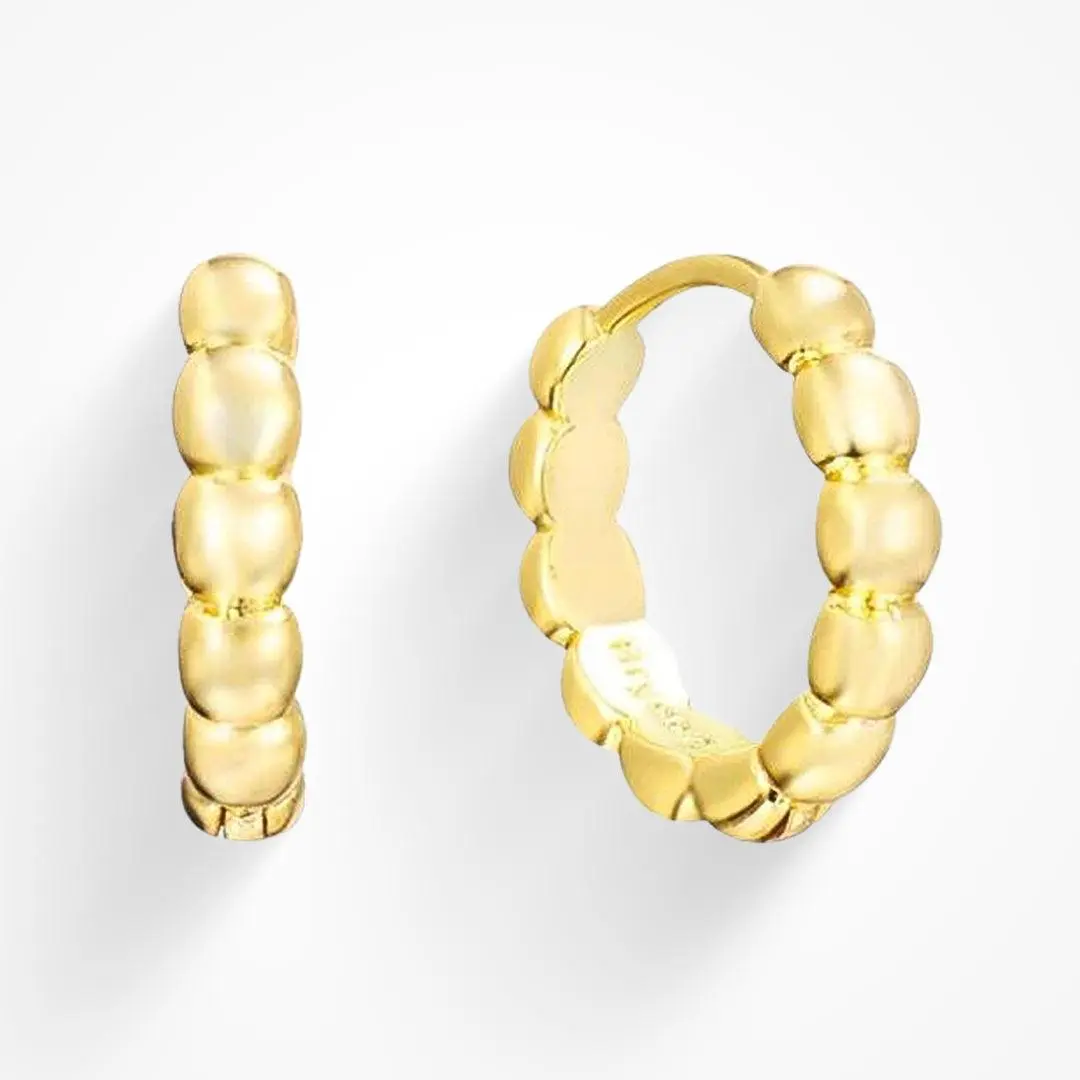 EVRY JEWELS Gold or Silver Plated Women's Pebble Hoops