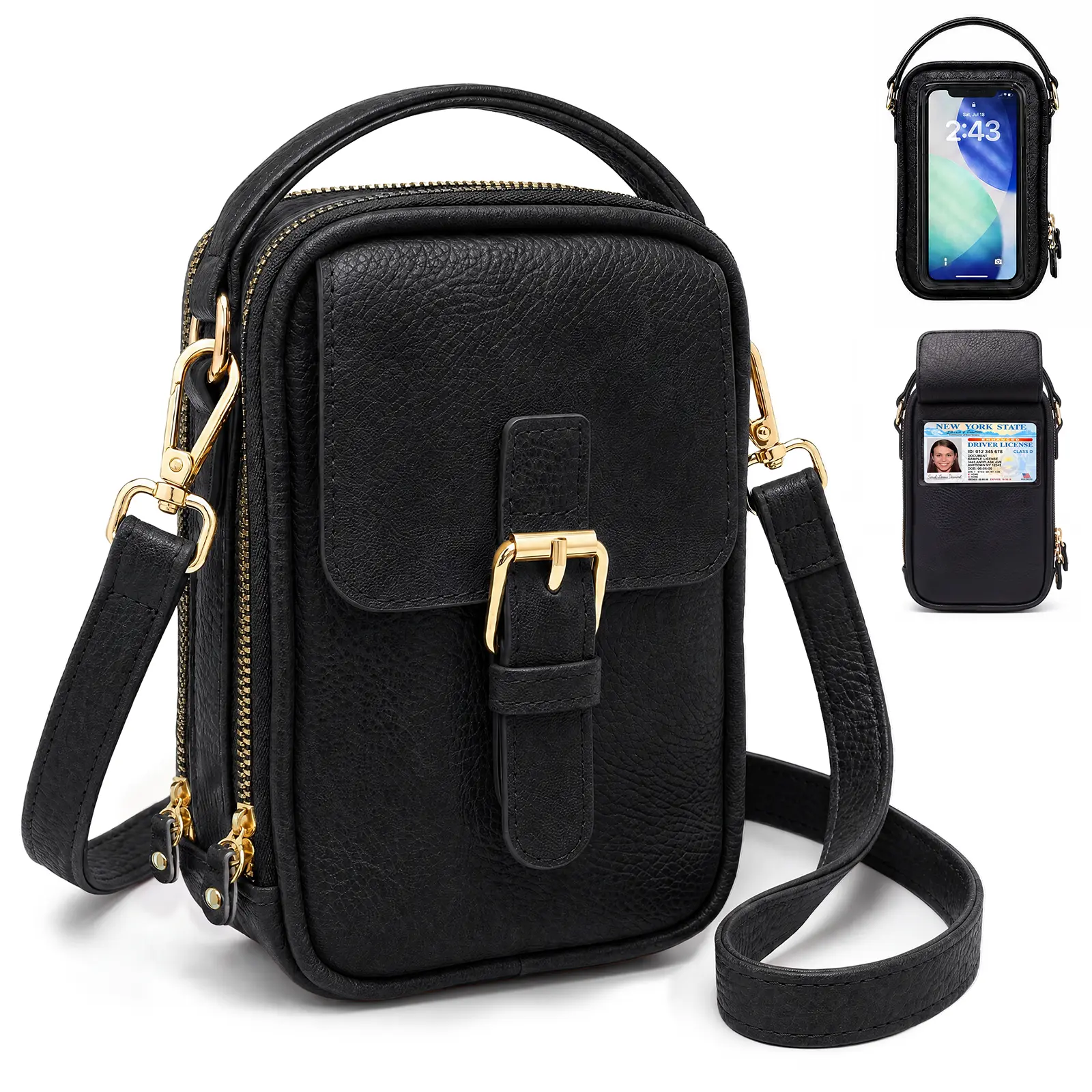 Babysun Crossbody Phone Purse for Women, Touchscreen Cell Phone Bag with RFID Blocking, Anti-Theft PU Leather Crossbody Wallet Bag for Travel, Shopping & Daily Use