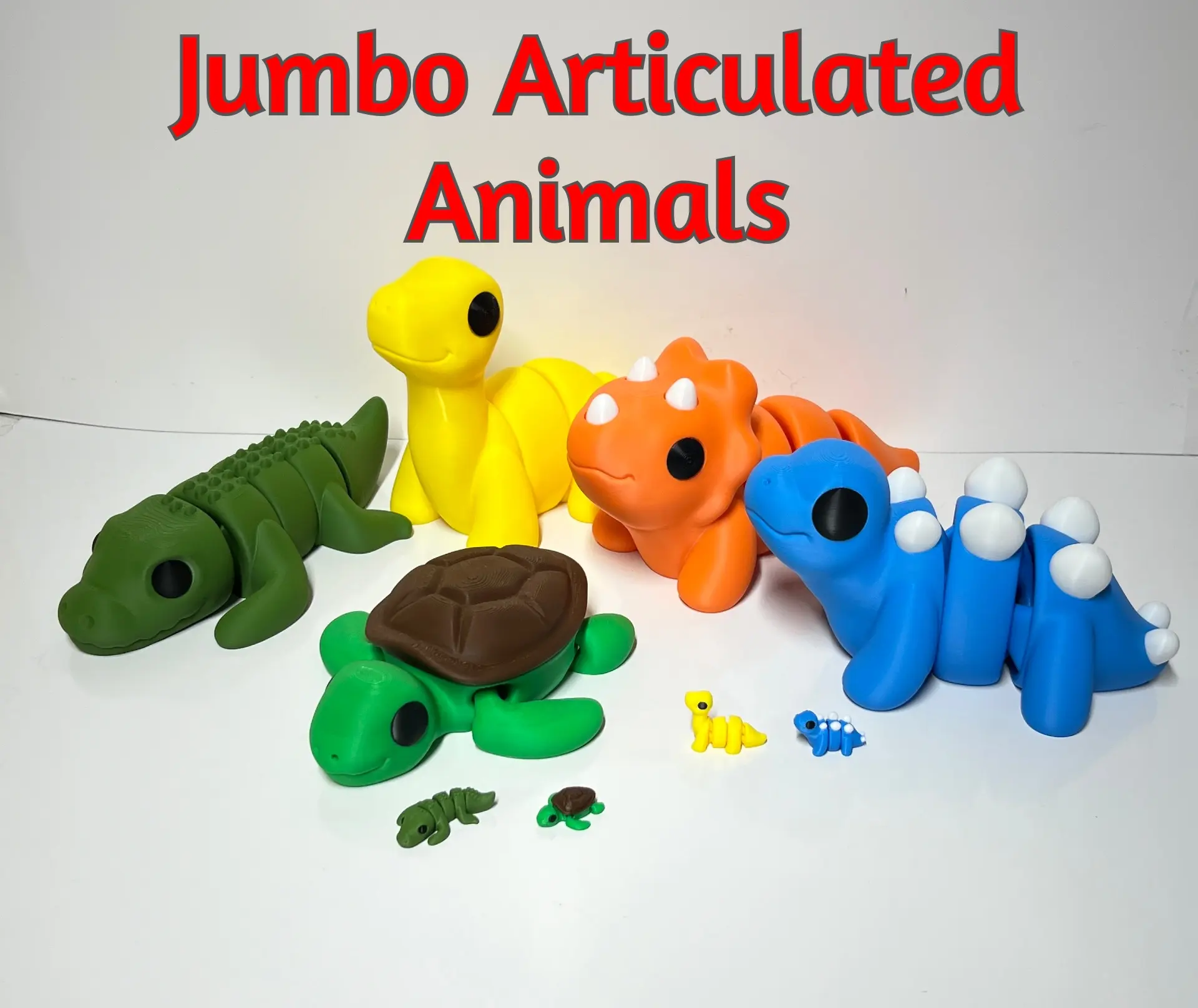Giant Mini Articulating Figurine - 3D Printed - Jumbo Animals collectible figurine