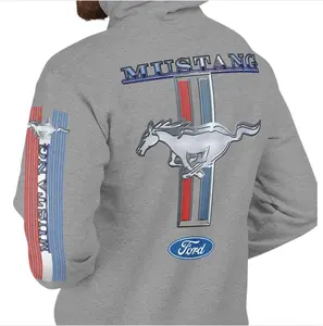 Ford Mustang Hoodie, Country Boy Mustang Logo with Sleeve Print Sweatshirt, Ford Motor Company Sweatshirt, American Muscle