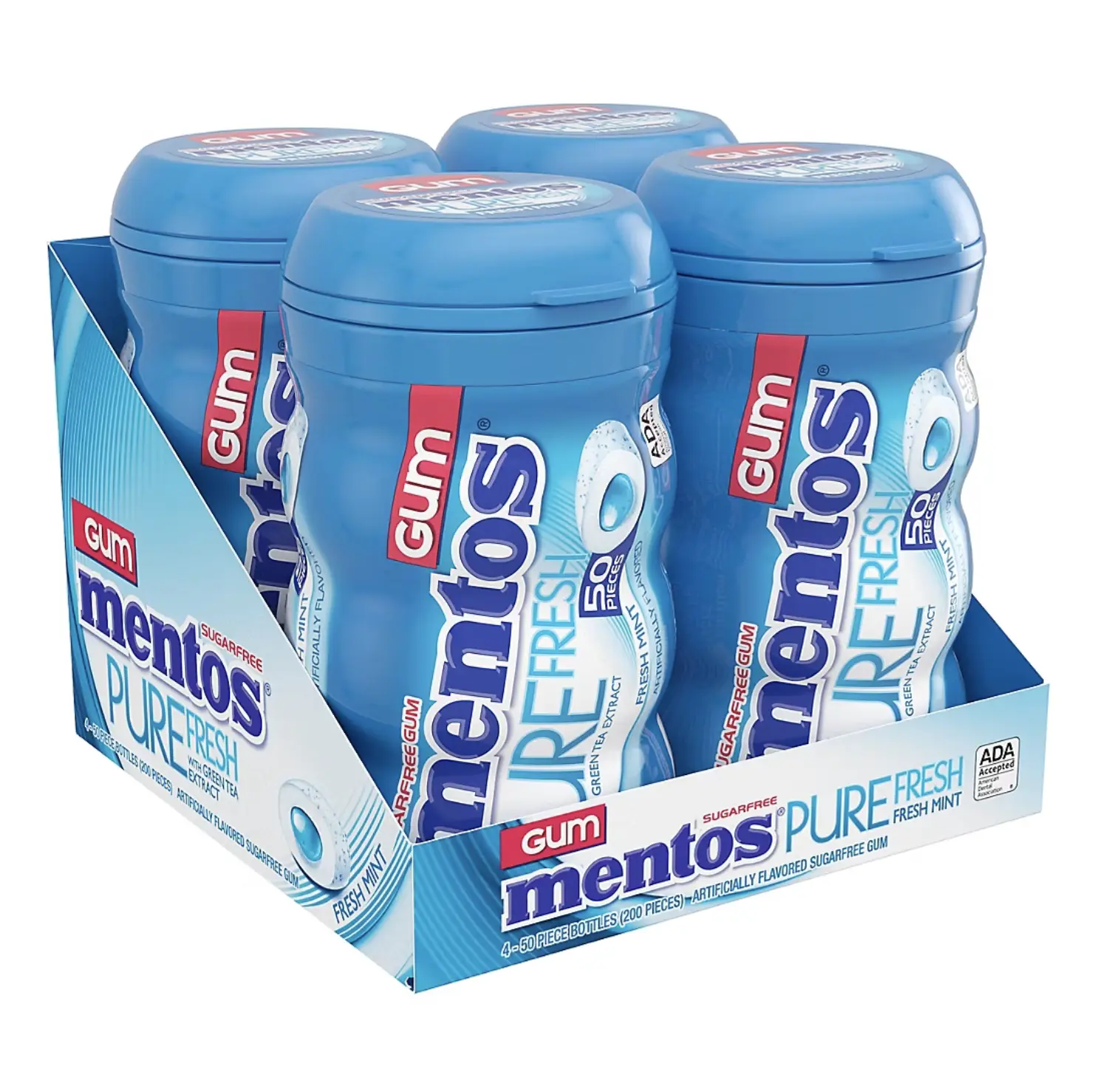 Mentos Pure Fresh Gum Fresh Mint 50 count 4 pack