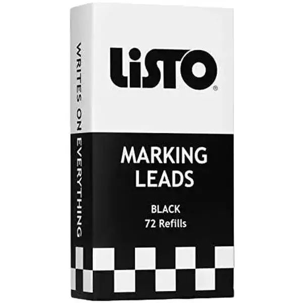 Listo 162 Marking Pencils Refill - Black, Box of 72, Grease Pencils/China Marking Pencils/Wax Pencils
