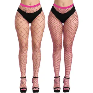 High Waist Fishnet Tights, Thigh High Suspender Stockings