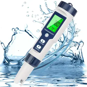 5 in 1 PH Meter for Water, PH/TDS/EC/Temp/Salt Meter, Salt Tester for Saltwater Pool, 0.01 Resolution High Accuracy Digital PH Tester for Hydroponics, Water, , Aquariums and Fish Tank
