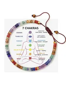 Boho Women's Chakra Adjustable Crystal Beaded Bracelet Adjustable Stack Bangle with Crystal and Healing Stones, 7 Chakra Crystals for Anxiety Relief, Daily Wear Meditation Jewelry