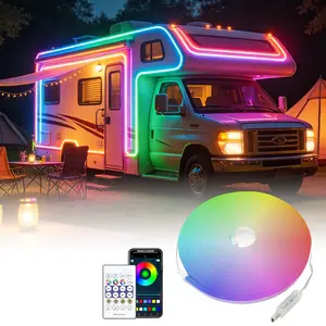 Neon Rope Lights, 16.4ft/5m RGB LED Strip, USB Powered, Waterproof, Music Sync, APP & Remote Control, Multi-Mode, Bedroom, Car, RV, Outdoor Decor, Led Lighting, Led Lights Strips