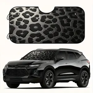 1pc, Black Golden Leopard Skin Sun Shade for Car Windshield, Foldable Luxury Auto Sunshade That Protects from UV Rays, Suitable for SUV and Truck