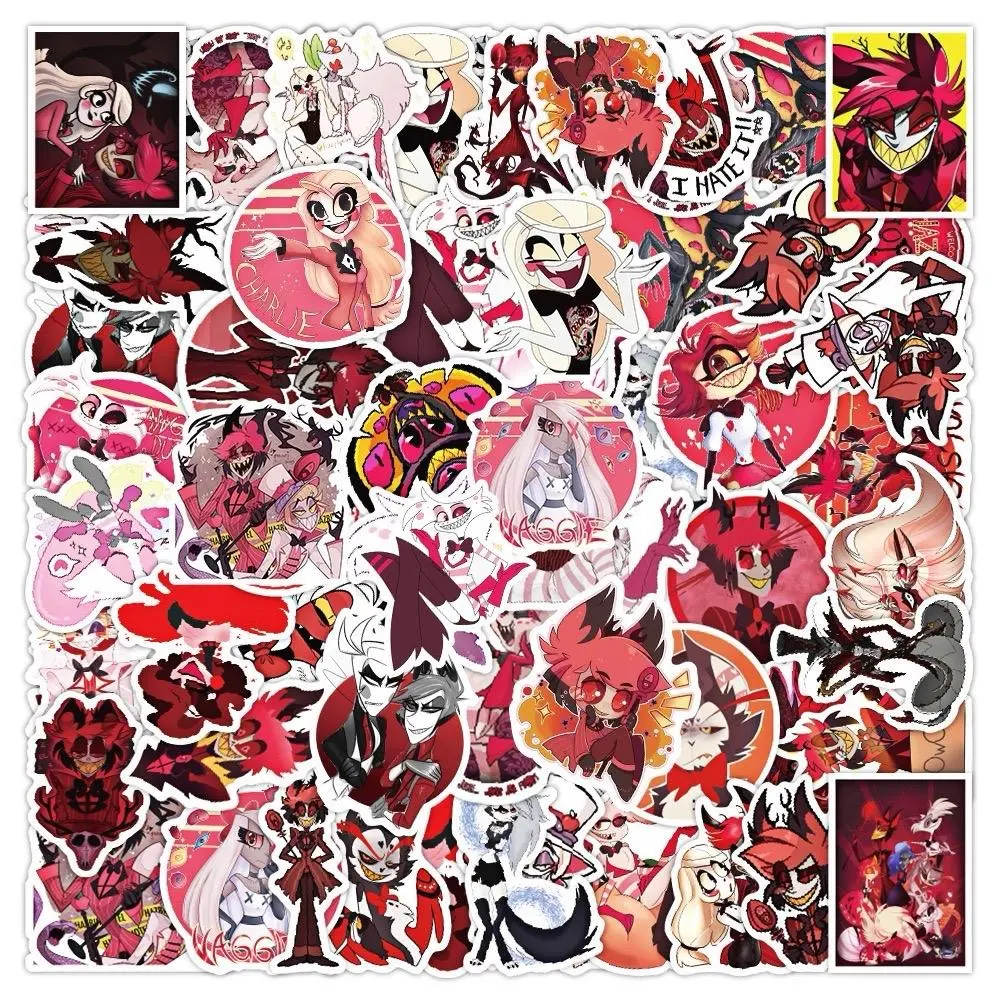50 pcs Hazbin Hotel Vinyl Decals for Laptops, notebook decorative sticker vinyl sticker waterproof Anime Design
