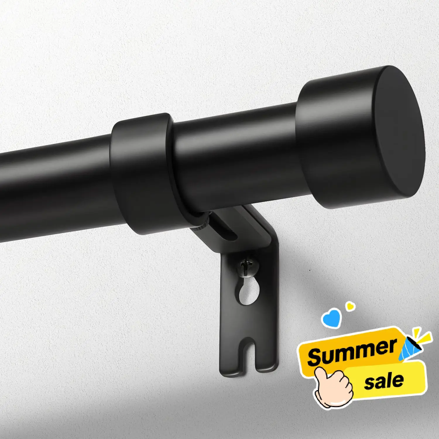 Back To School Inovaday Heavy Duty Curtain Rods for Windows, Drapery Rods with Adjustable Curtain Rods, Outdoor Modern Curtain Rod with Simple End Caps Black Outdoorfun,dorm essentials,home decor,home essentials