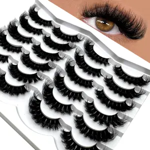 New 12 pairs Lashes 3D Mink Eyelashes Thick 8D Fluffy Soft Eyelash Extension Natural False Eyelashes Makeup Mink Eye Lashes