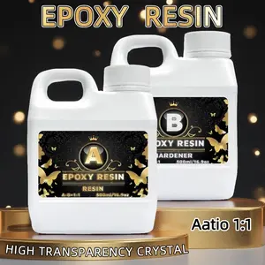 32oz Super Transparent High Hardness Crystal Epoxy Resin, Strong Adhesive, Easy Operation Low Viscosity No Bubbles, Clear Fluid Resin for River Table Art Crafts