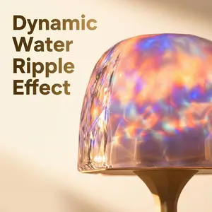 Shower Lamp Waterproof Bathroom Lamp with 16 Color Ocean Wave Projector Rechargeable Shower Light Touch Remote Control Cordless for Inside Shower Bathtub